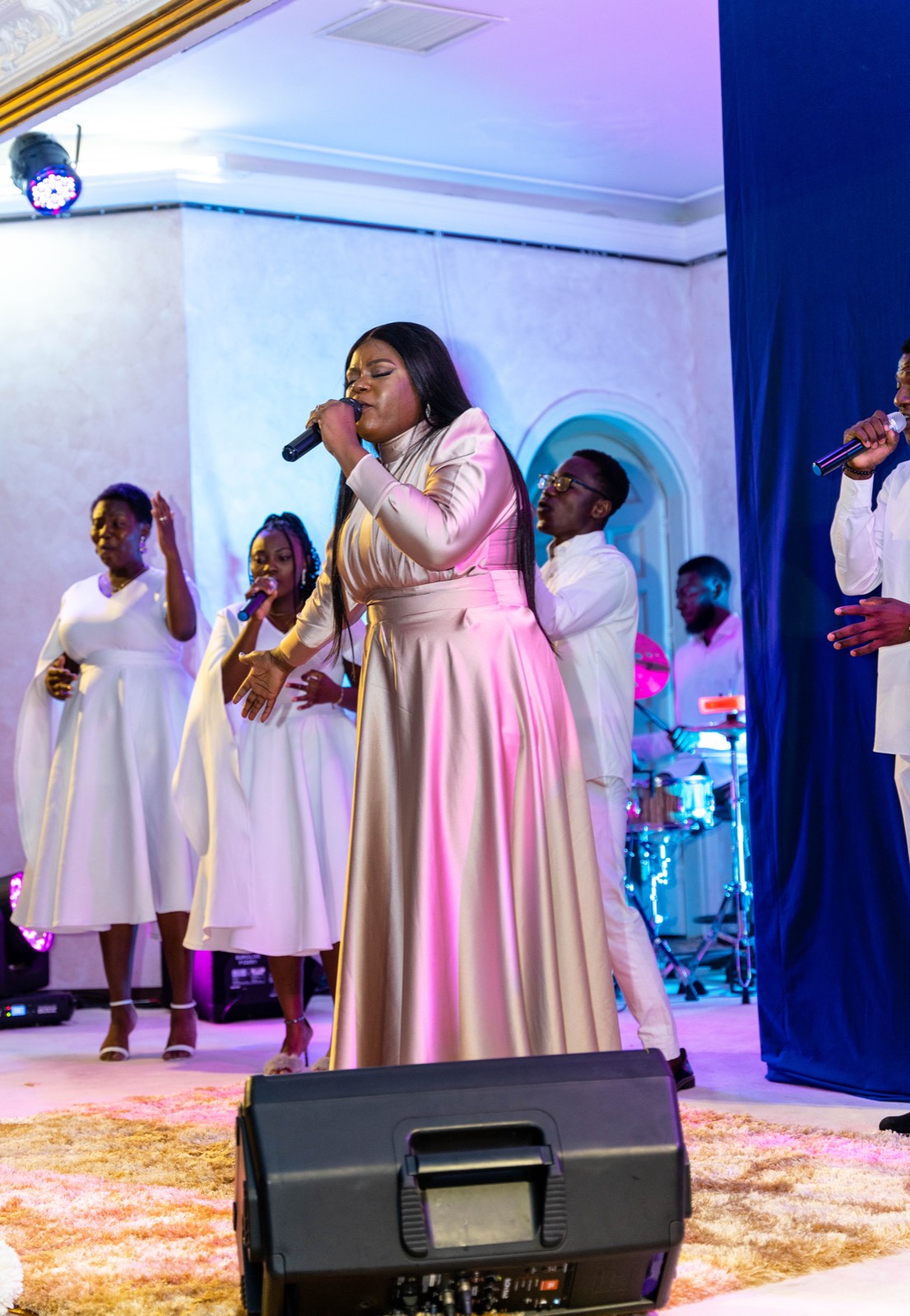 Neche performing in worship